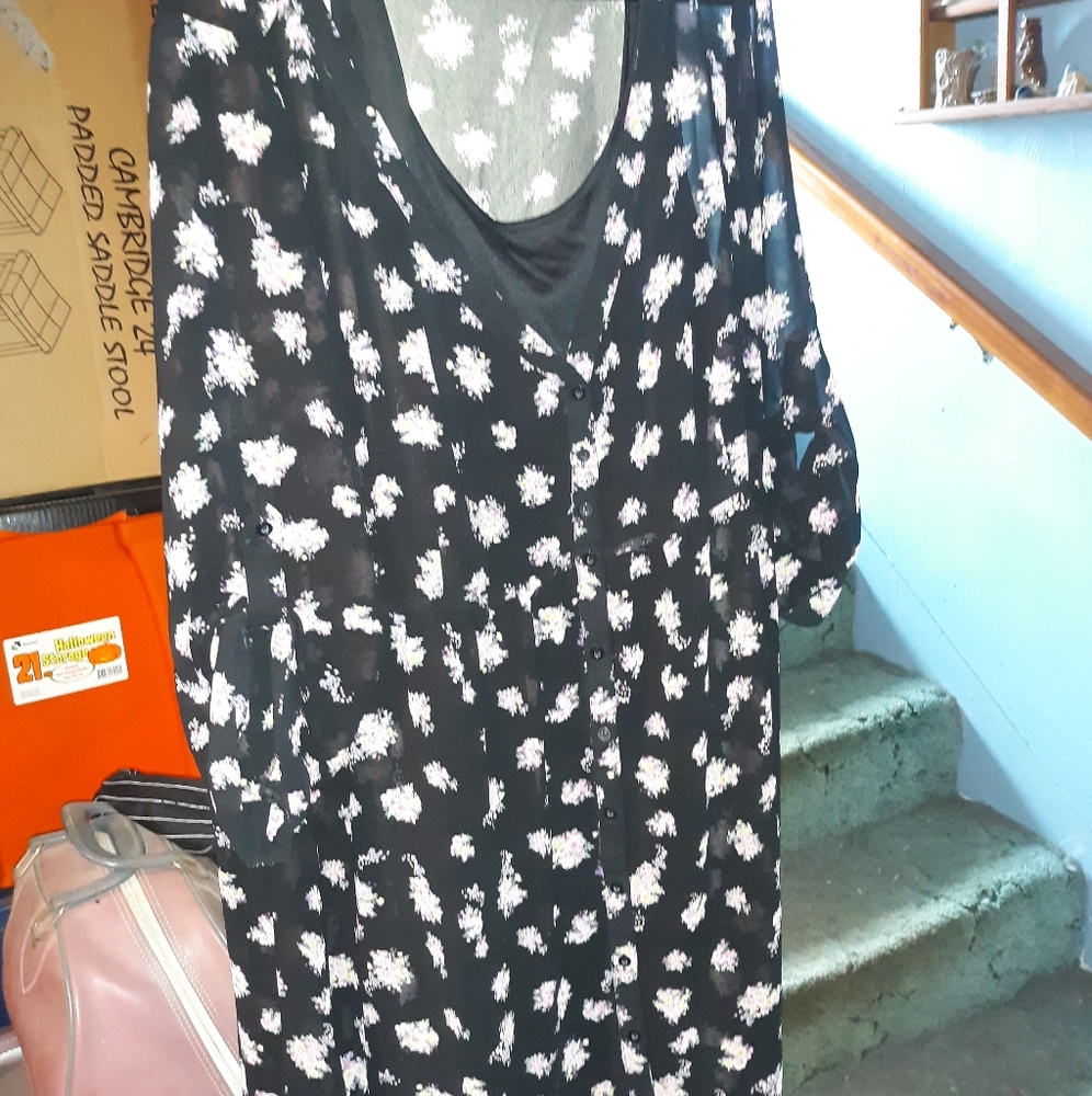 Torrid Floral Sheer Tunic Dress